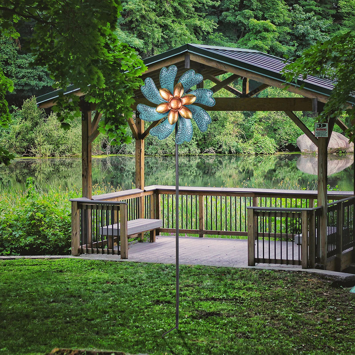 MUMTOP rustproof metal wind spinner designed for yard durability