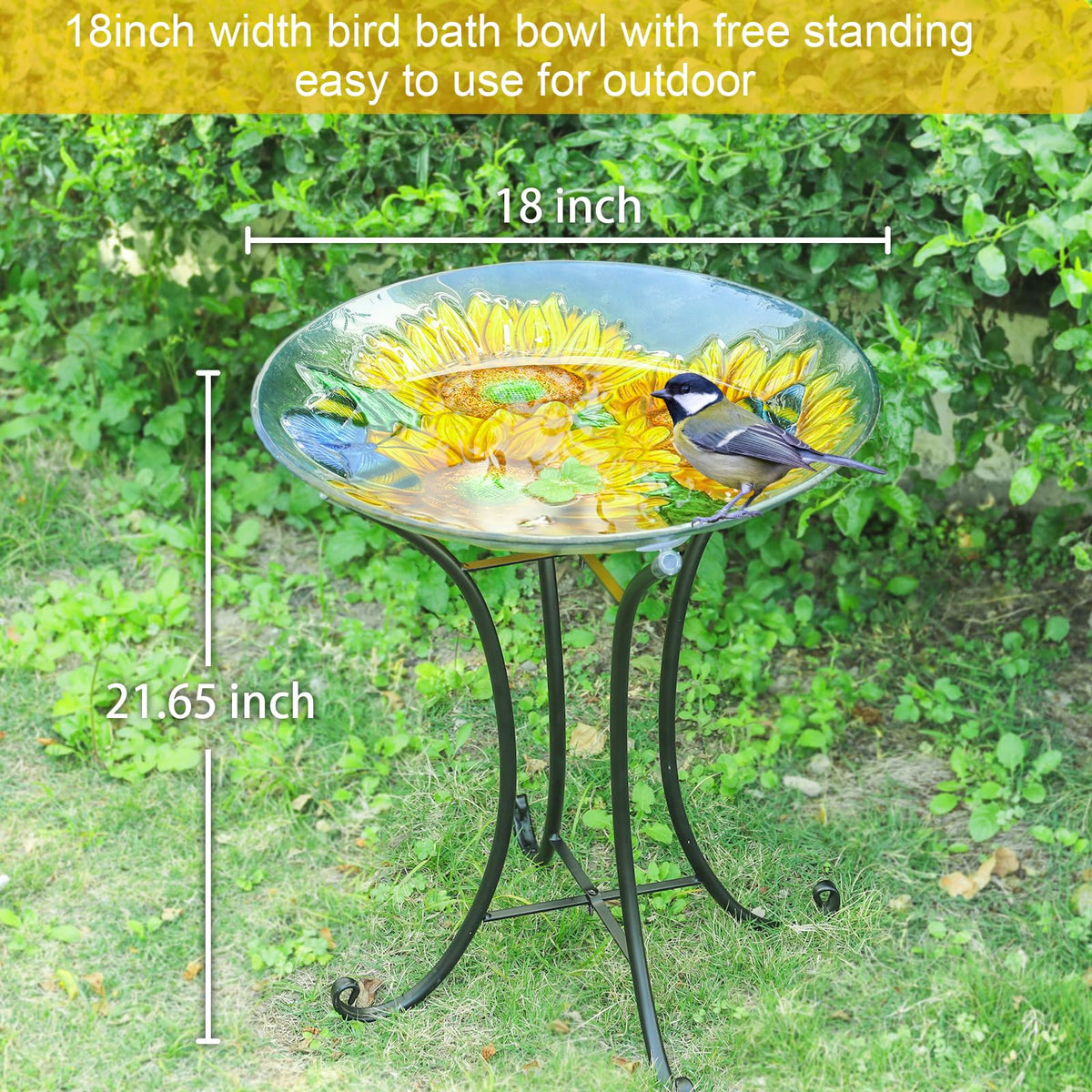 MUMTOP outdoor birdbath suits garden, lawn, and yard spaces.