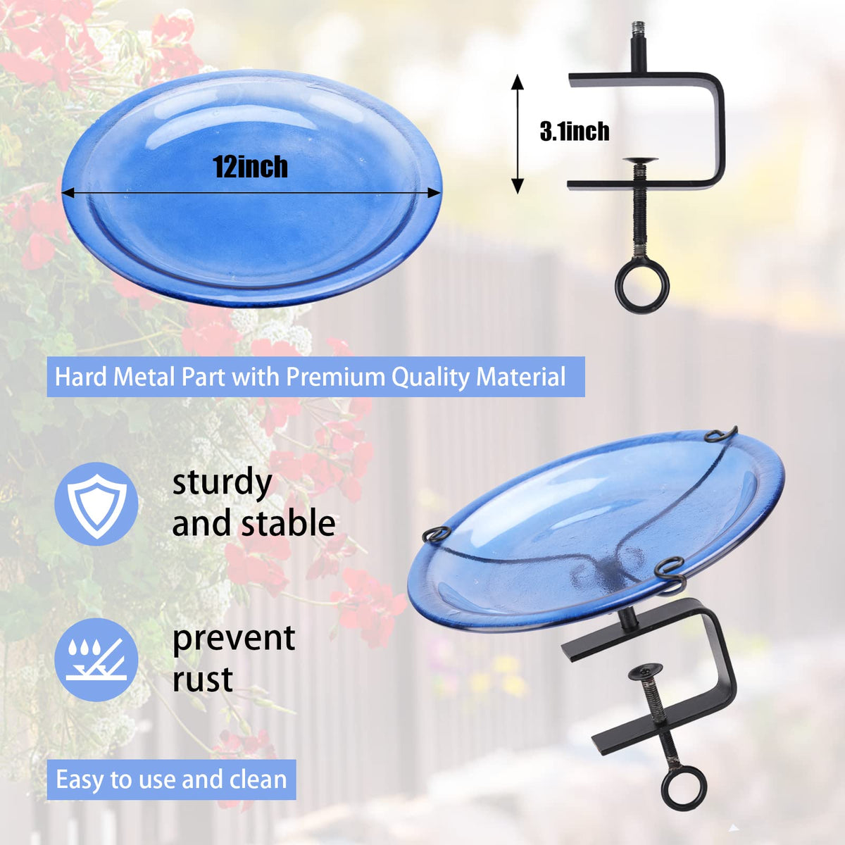 MUMTOP outdoor birdbath decorates garden and patio while inviting wildlife