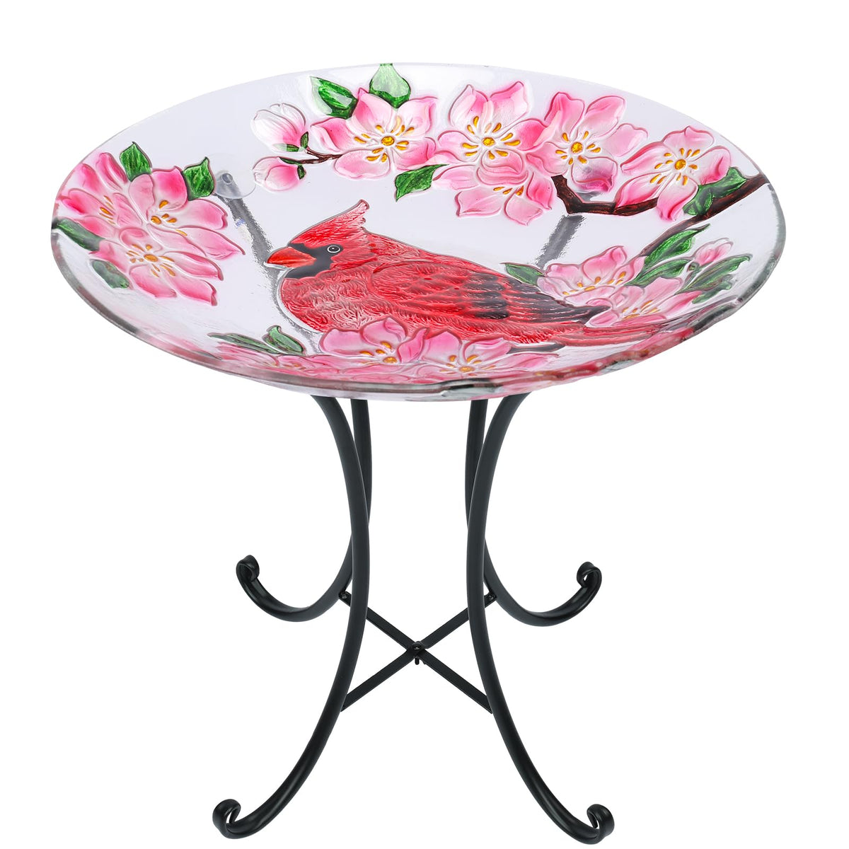 MUMTOP outdoor glass birdbath bowl invites birds and adds charm to your garden.