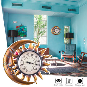 MUMTOP patio thermometer six point three inch dial for clear readings.
