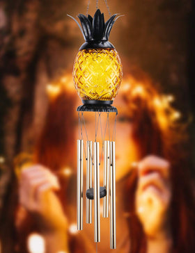 MUMTOP solar panel pineapple powers the light without wiring.