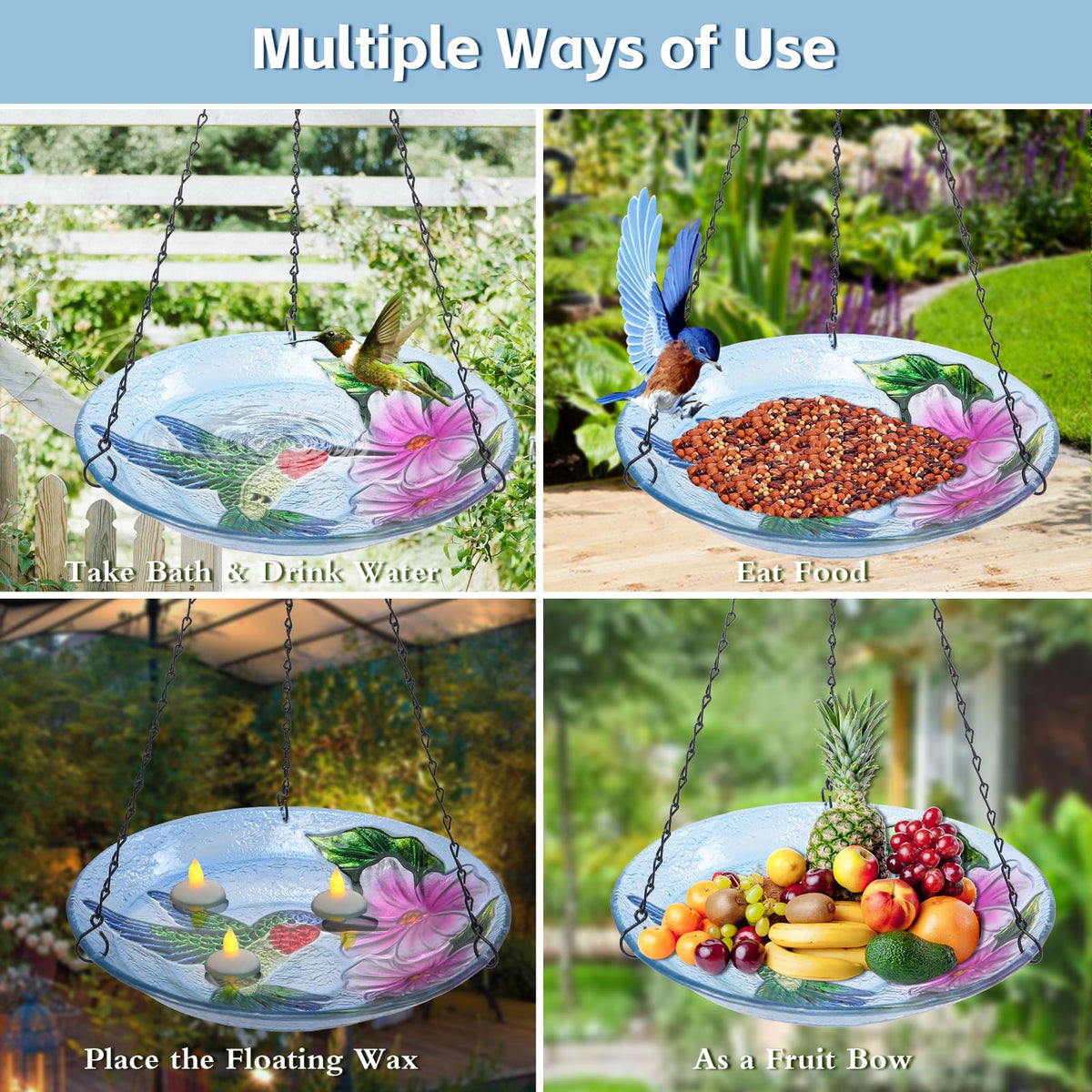 MUMTOP rustproof hanging chain keeps the bath steady in wind