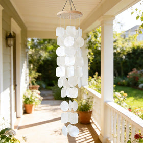 MUMTOP Shell Wind Chimes suited for indoor and outdoor spaces with capiz detail.