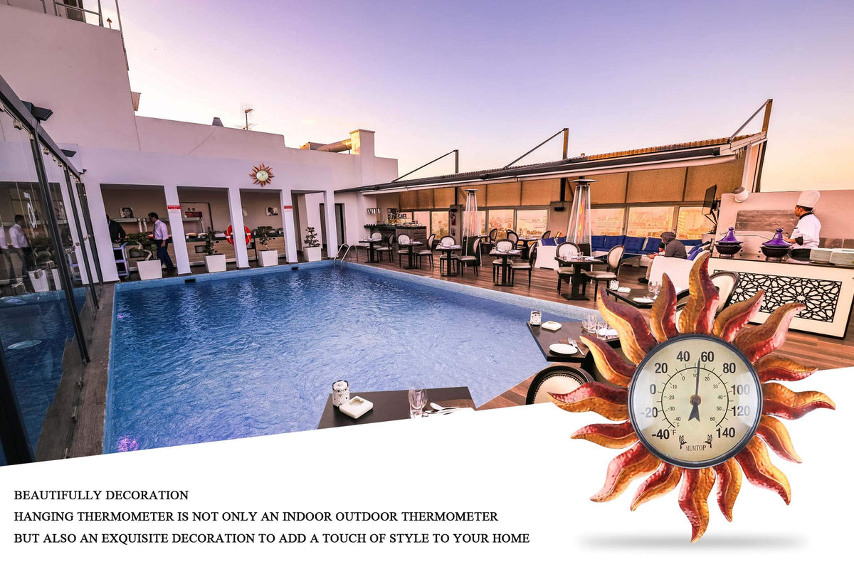 MUMTOP slightly waterproof outdoor thermometer suited for sheltered outdoor spaces.