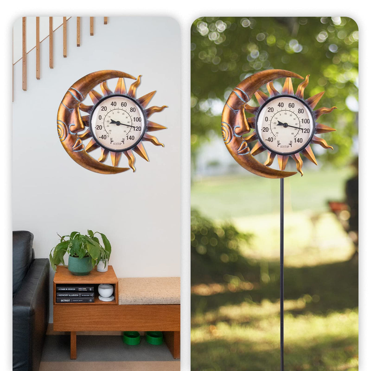MUMTOP wall thermometer with clear acrylic dial design for easy readability.