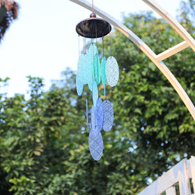 MUMTOP beachside shop decor wind chimes with vibrant stained glass
