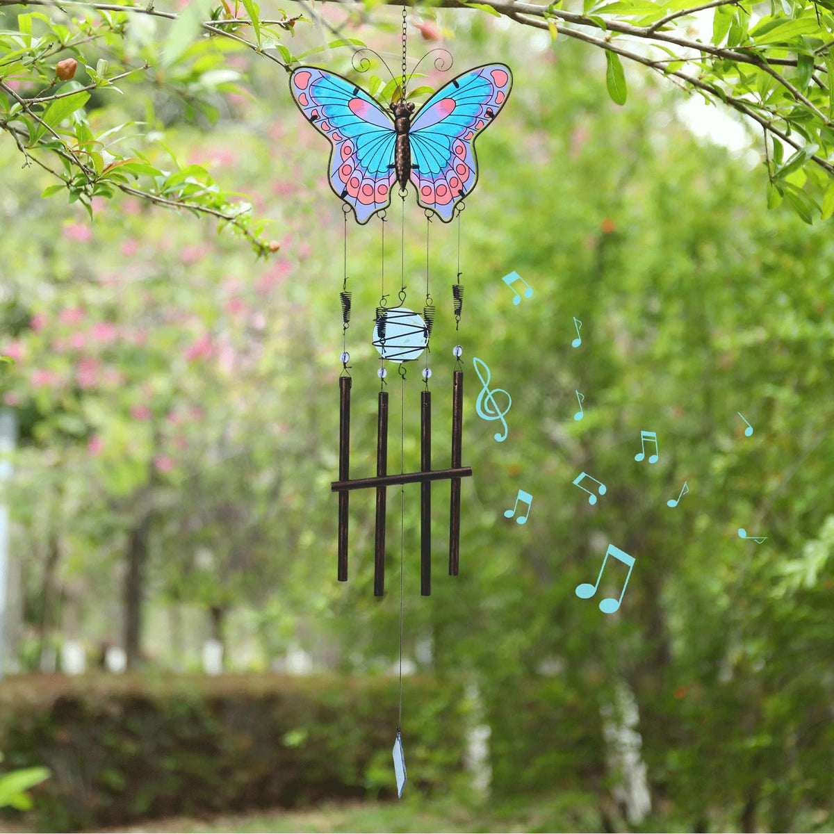 MUMTOP wind chimes tubes detail, iron tubes create clear, soothing melodic tones.