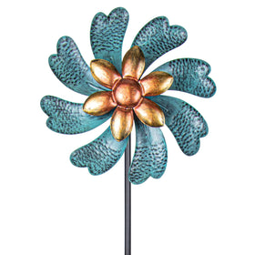 MUMTOP wind spinner 45-7inch cyan spinning to create outdoor ambiance