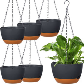 Mumufy six-pack 8-inch hanging planters with drainage holes for healthy roots.