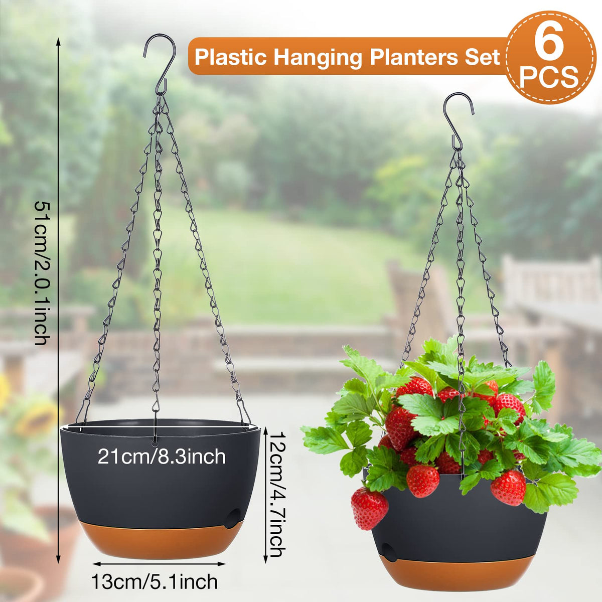 Mumufy detachable saucer hanging planter keeps floors clean after watering.