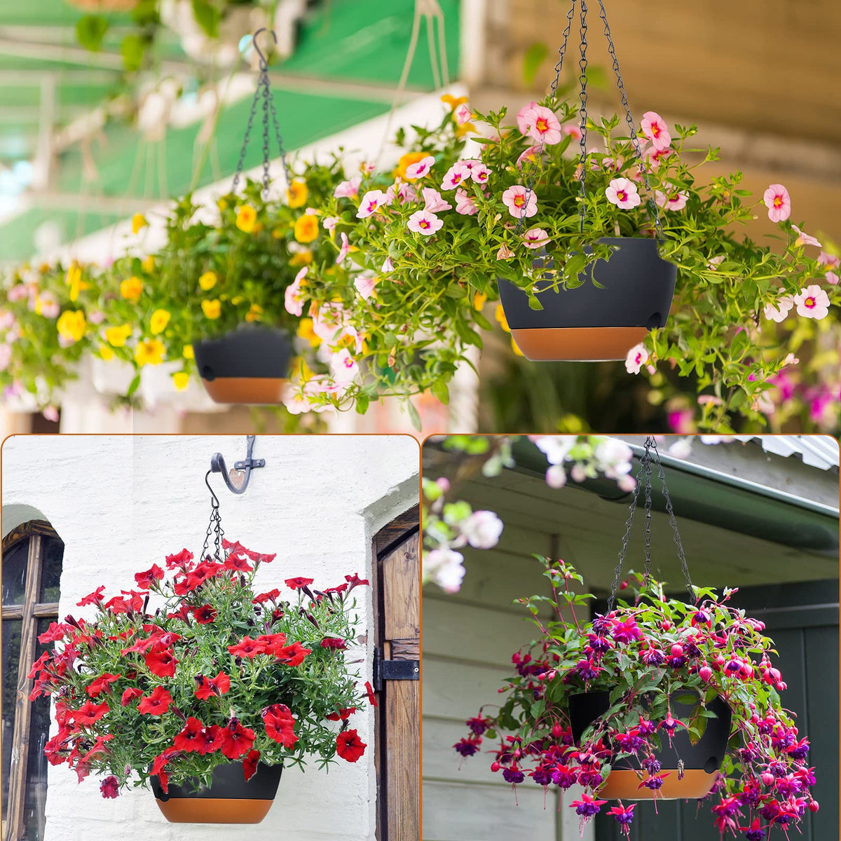 Mumufy elegant garden hanging planter setup for balcony or patio.