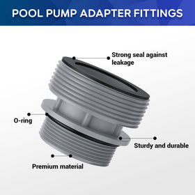 Two adapters and o rings included for quick pool hose replacements