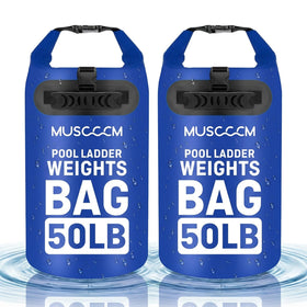 MUSCCCM 50lb pool ladder weights bag side view shows stable pool steps