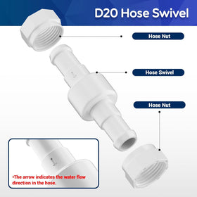 MUSCCCM hose bearing allows all-around rotation to prevent hose knotting.
