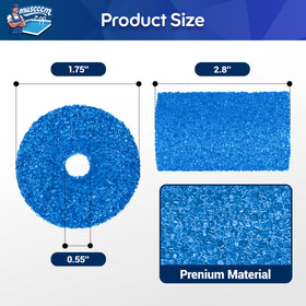 MUSCCCM Polaris sweep hose scrubber blue side view shows flexible foam.