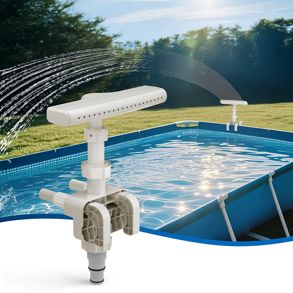 MUSCCCM pool fountain 360° spray in action for cooling and fun