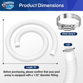 MUSCCCM pool hose compatible with Intex and 607/637 models for reliable compatibility.