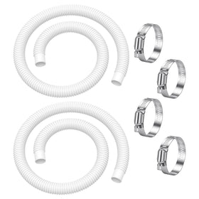 MUSCCCM pool hose with one-and-quarter-inch connection kit for secure above-ground pool setup.