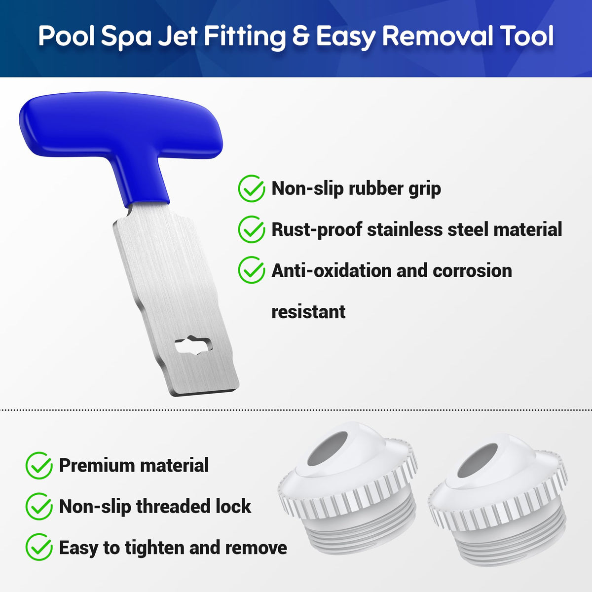 MUSCCCM pool plug removal tool with rubber handle included