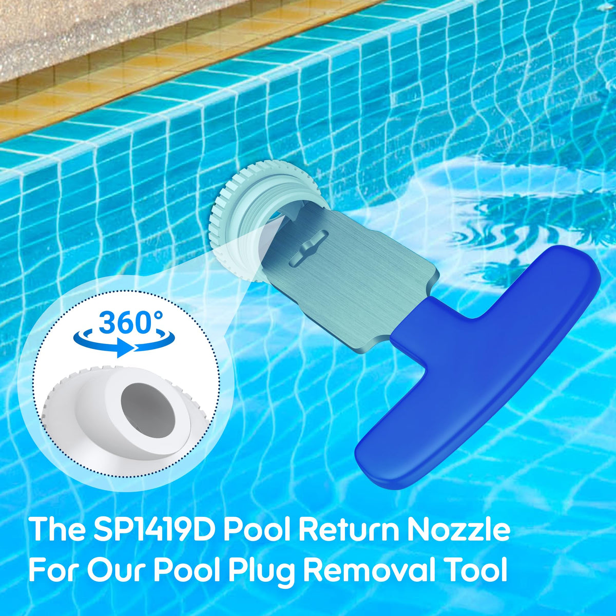 MUSCCCM pool return jet featuring 1.5-inch MIP threaded inside rings