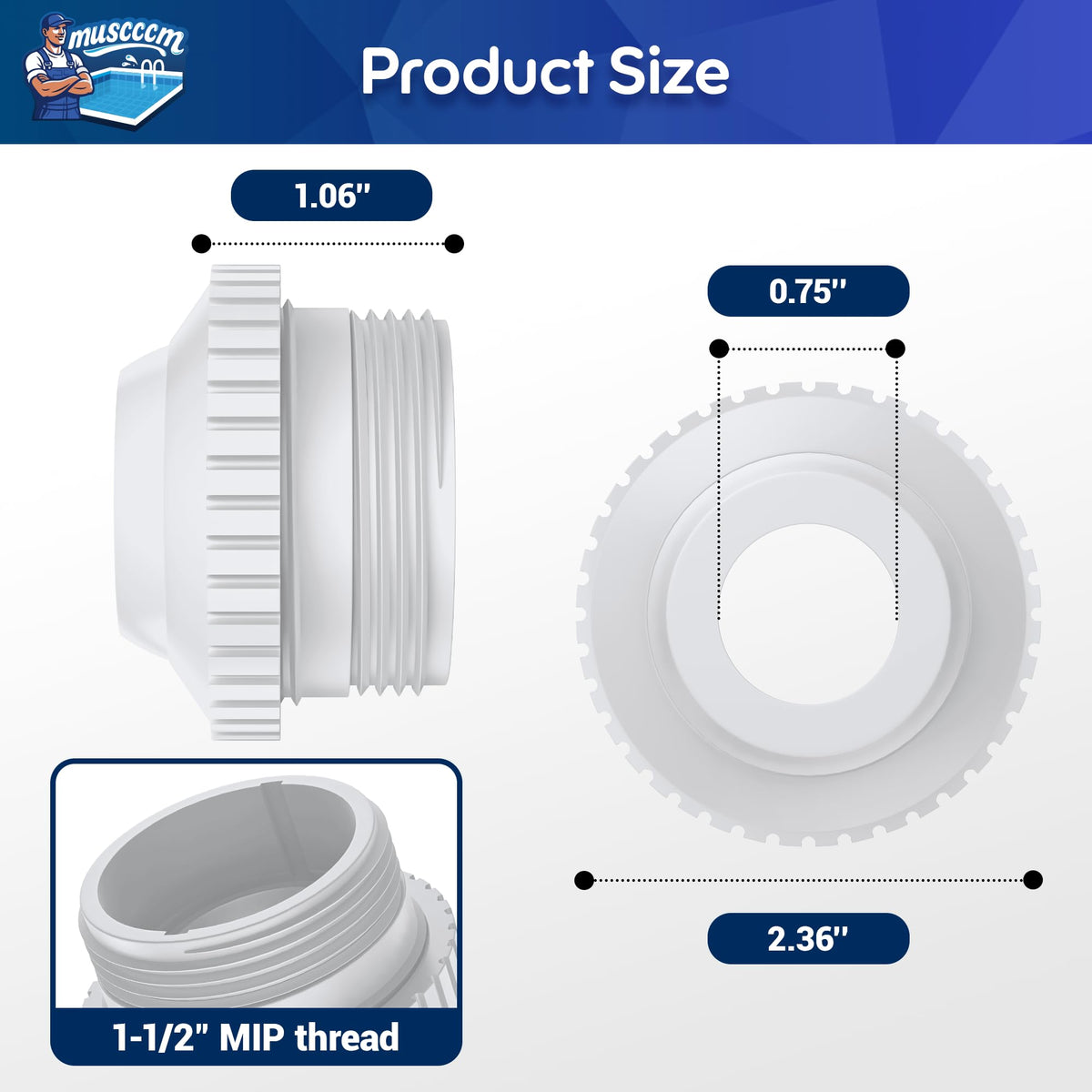 SP1419D 360-degree rotating nozzle enables customizable water direction and improved circulation.