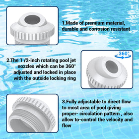 Directional flow adjustment tailors water return to pool activity.