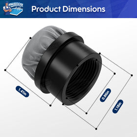MUSCCCM stainless steel mesh filter highlights debris blocking.