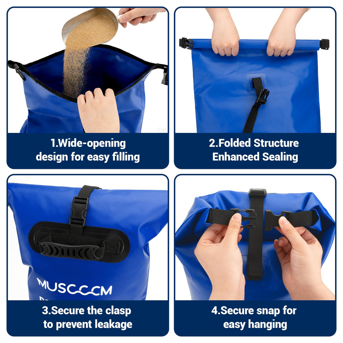MUSCCCM wide-opening design enables quick sand filling without tools