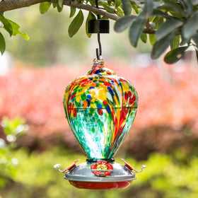 Muse Garden blown glass detail highlights craftsmanship for colorful outdoor decor.
