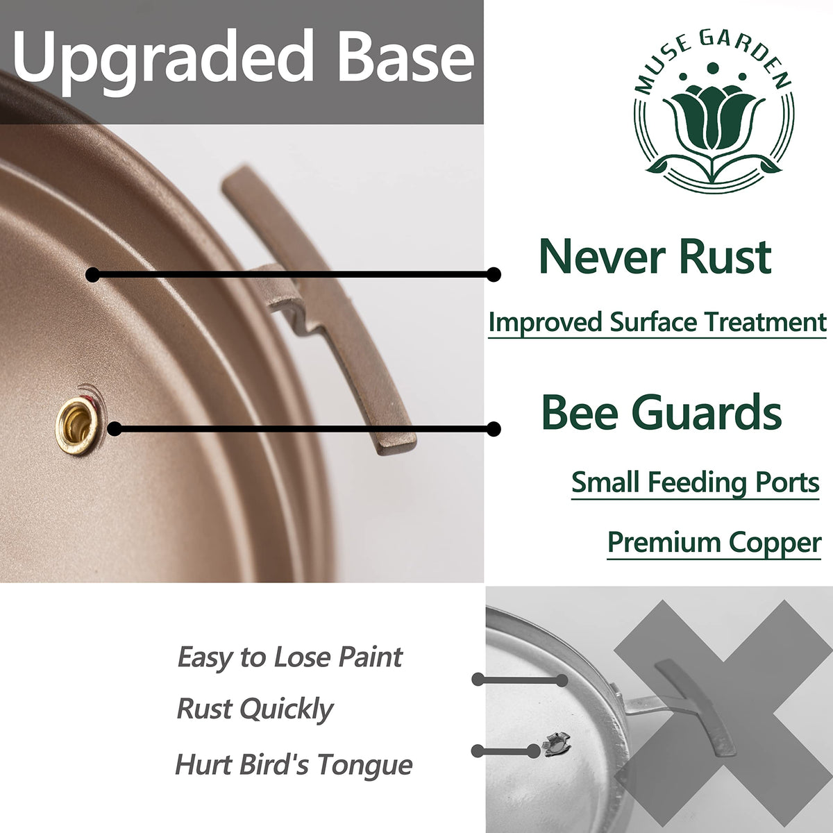 Muse Garden feeder made from recycled materials supports eco-friendly gardening.