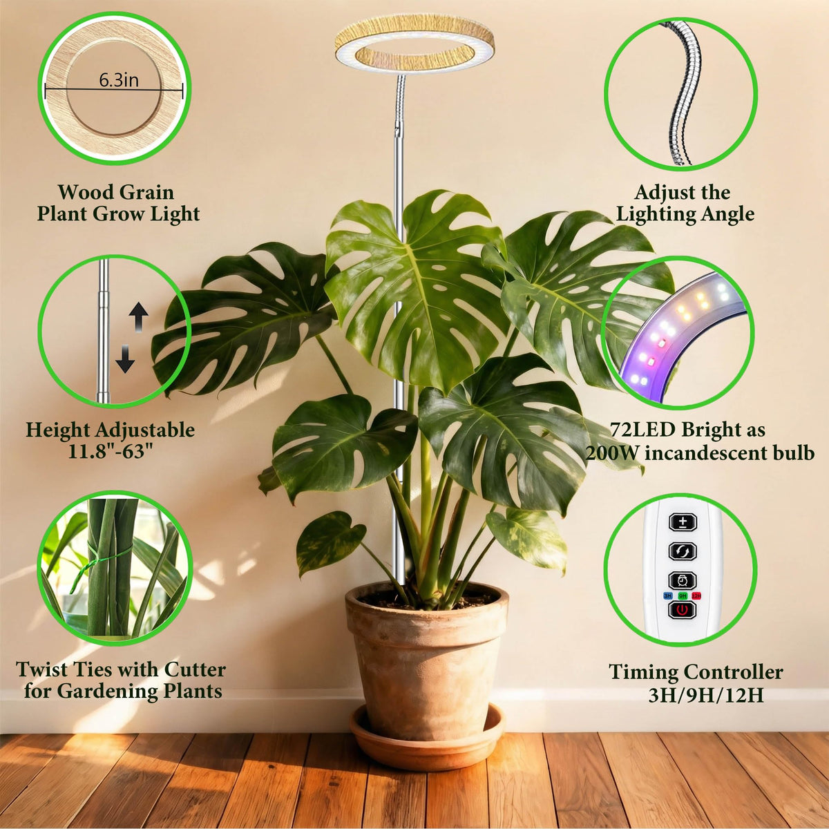 MUSELUCE grow light full spectrum LEDs support vegetative and flowering stages