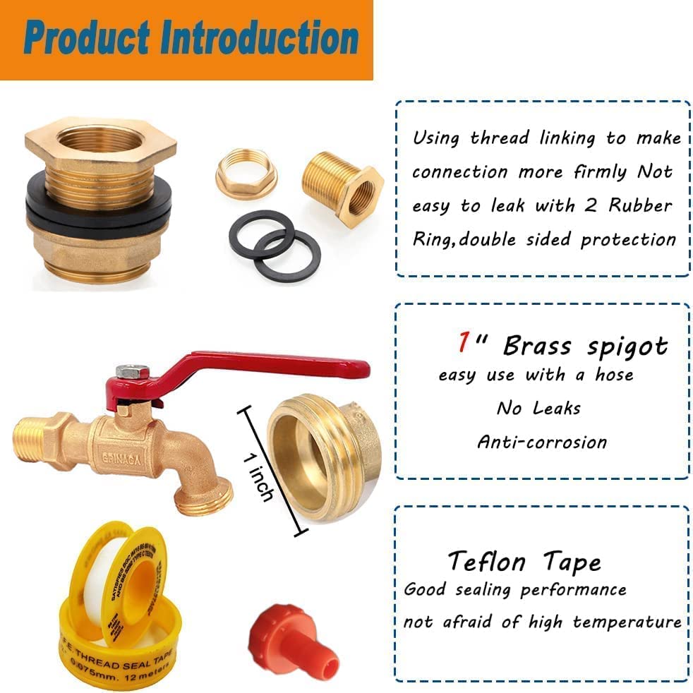 Musibo faucet with gasket installed for rain barrel connections