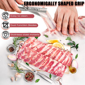 Musibo Rib Skinner in action showing easy membrane removal and trimming.