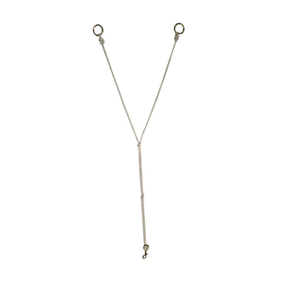 Mustang String Training Fork in white poly with brass hardware for precise training sessions