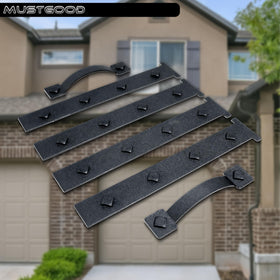 MustGood decorative set includes handles and hinges for authentic carriage-house appearance.