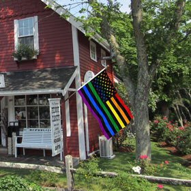 Muwodut Pride flag digital print resists color fading in outdoor settings.