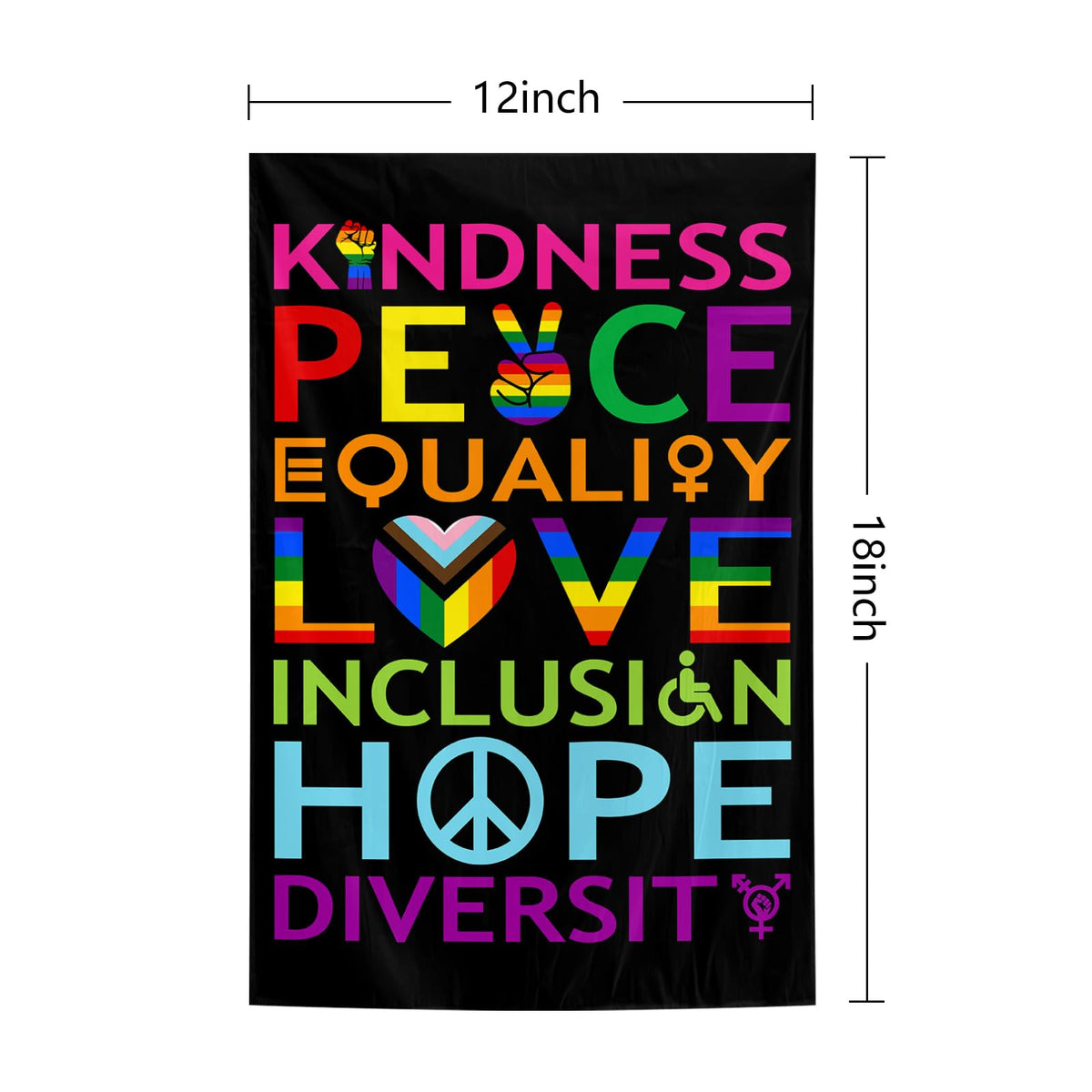 Muwodut Pride Flag with sleeve at top for easy pole mounting.
