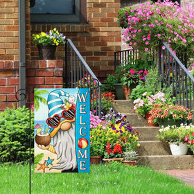 Muwodut flag in garden or lawn with seasonal charm