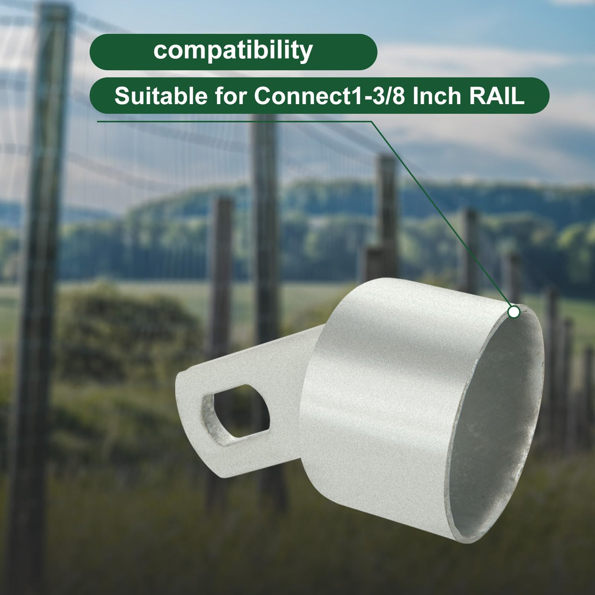 MUXHEL durable galvanized steel end cap enhances fence longevity.