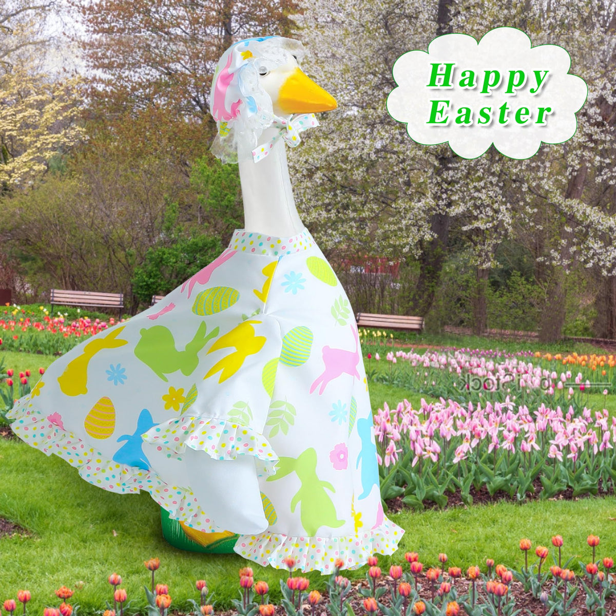 Muximud Easter goose outfit makes a giftable décor accent for friends.
