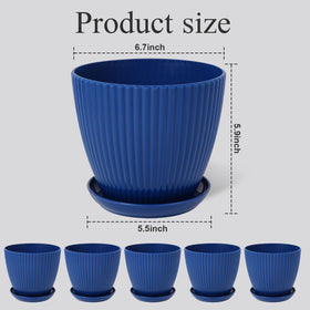 MUXINCAMP blue planter with drainage hole prevents overwatering for healthy container gardening