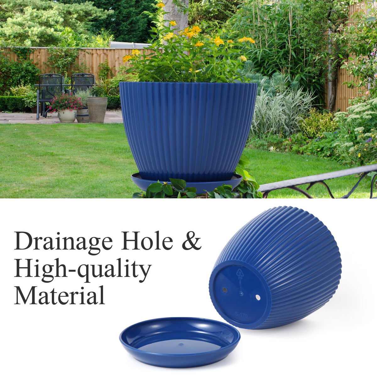 MUXINCAMP durable plastic construction resists weather while organizing plants