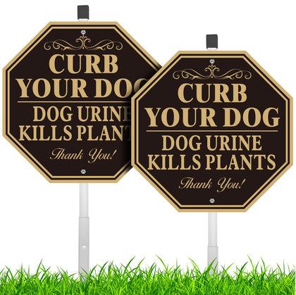 MUXYH curb your dog sign front yard display no-pee boundary benefits