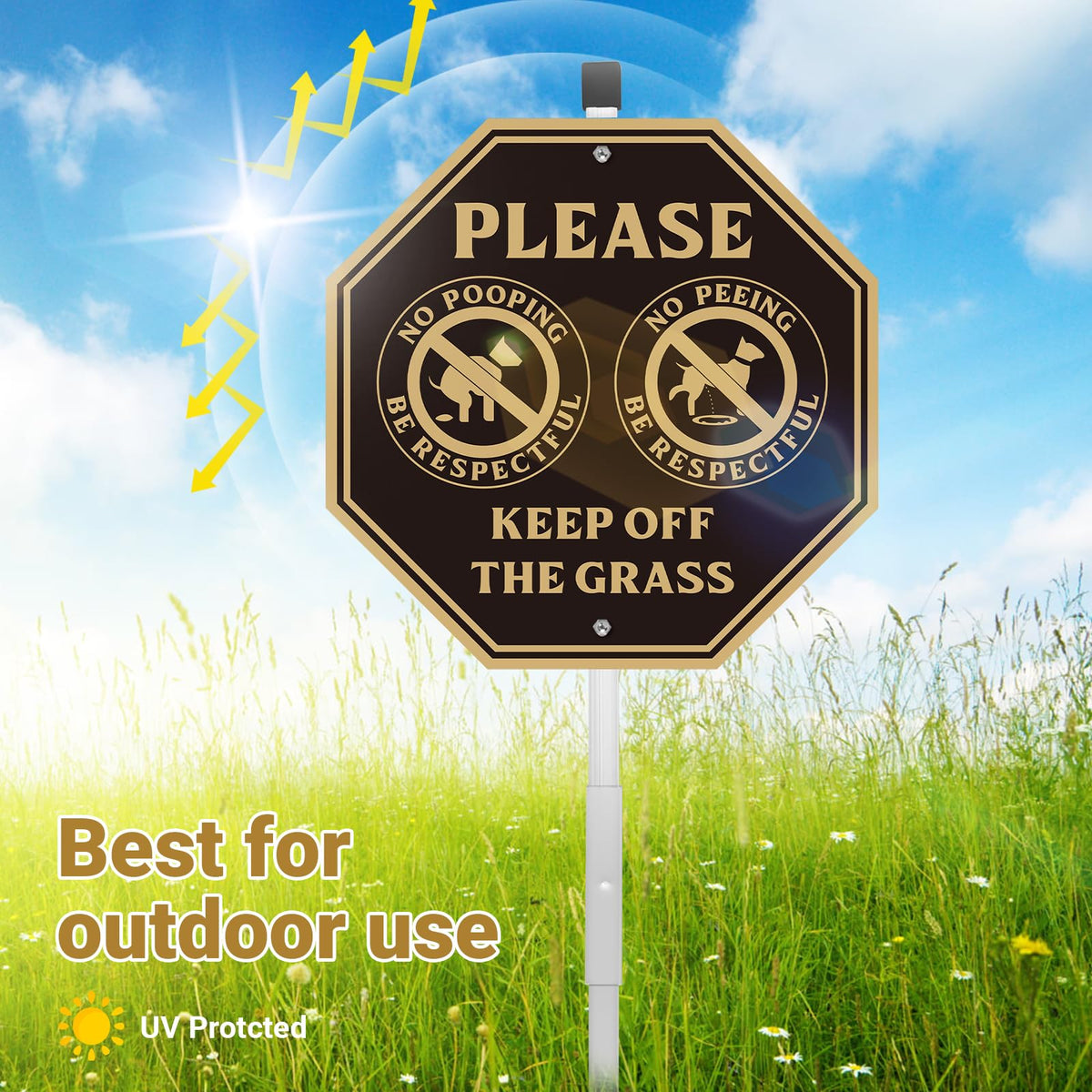 MUXYH Two-pack signs provide flexibility for multiple yard areas.