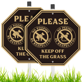 MUXYH No Poop No Pee Sign 10x10 with stake promotes cleaner yards and clear pet boundaries.