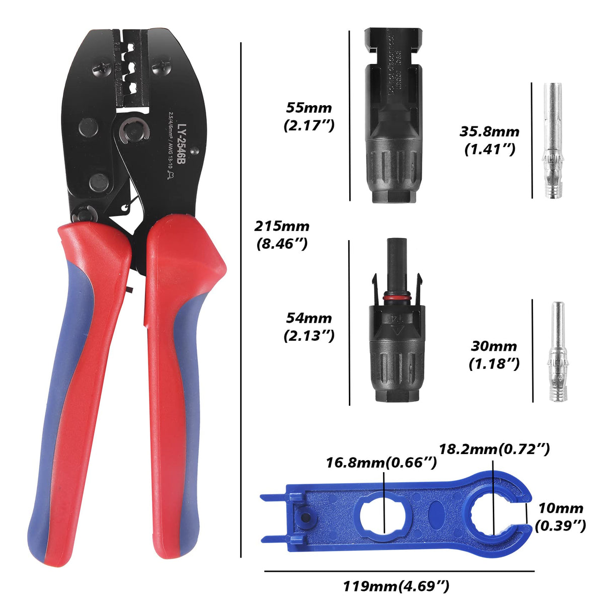 MUYI solar connector pins (male & female) ensure secure, compatible connections.