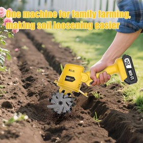 Muylux 20V cordless tiller 240 RPM rotating action for efficient prep