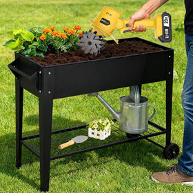 Muylux 20V cordless tiller two tines for quick soil loosening