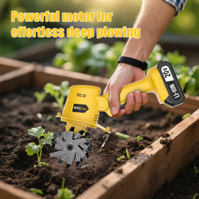 Muylux 20V cordless tiller wireless mobility for flexible gardening